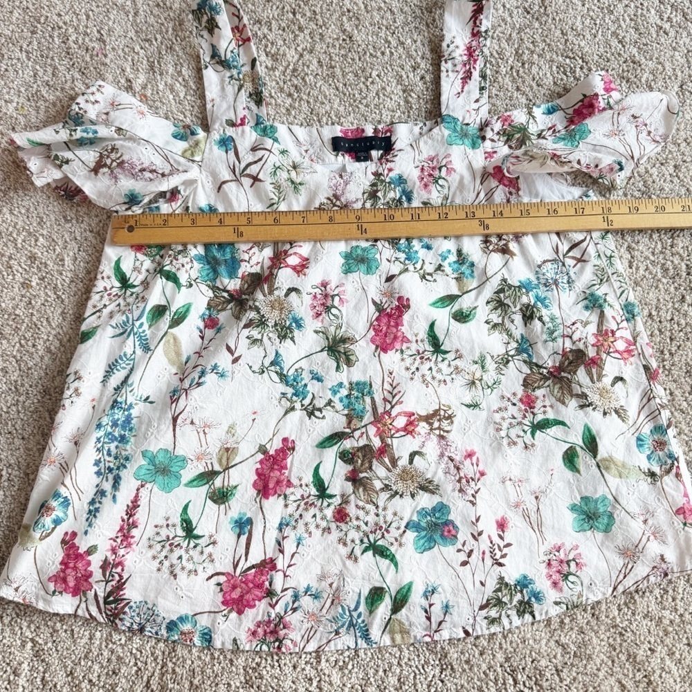 Sanctuary Floral off shoulder top S - Picture 8 of 13